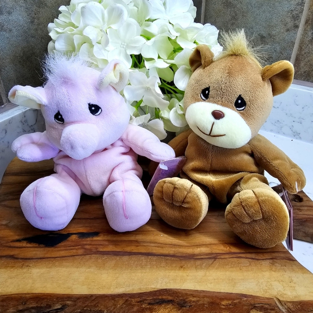Precious Moments Tender Tails - set of 2 - pig and bear